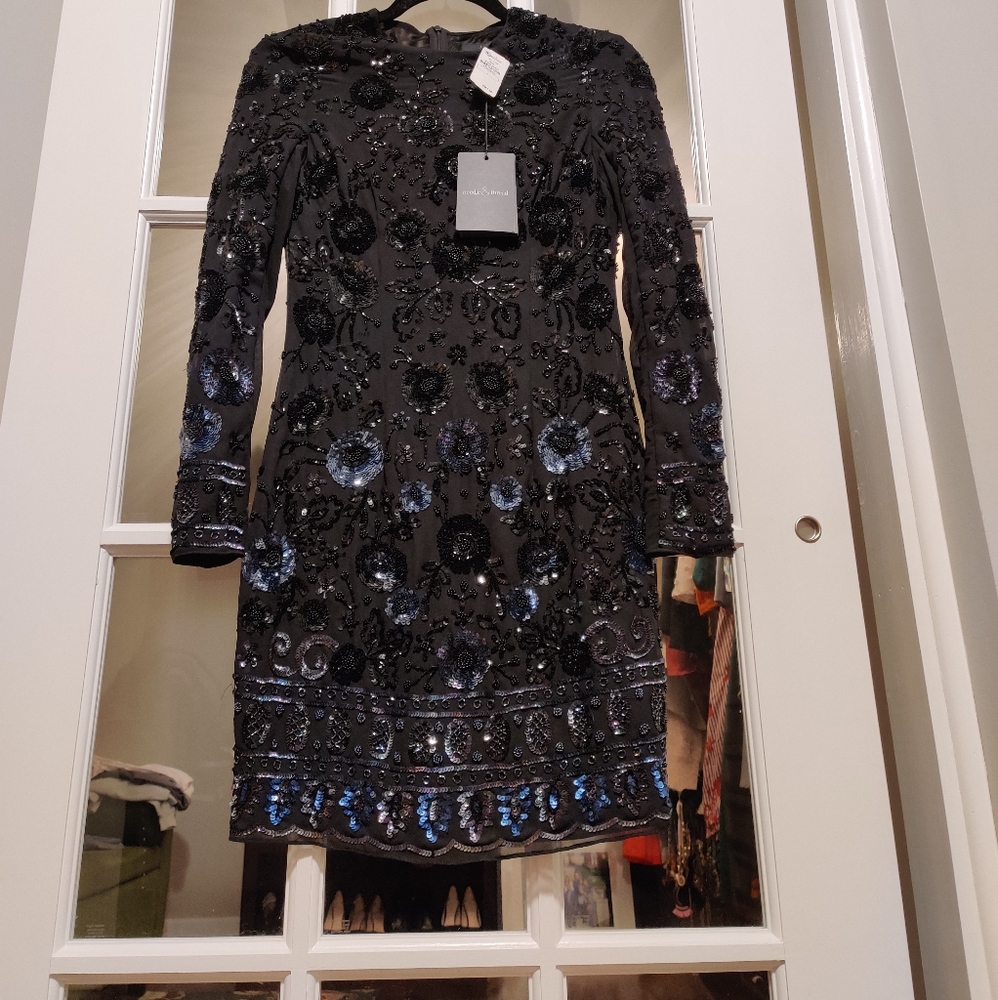 NWT Needle & Thread Midnight Ombré mini dress